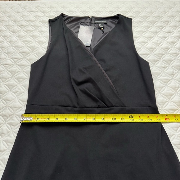 NWT Adrienne Vittadini Black Sleeveless Wrap Sheath Dress - Black - Size 6 - Picture 4 of 13